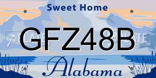 GFZ48B Alabama License Plate