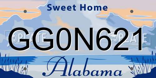 GG0N621 Alabama License Plate