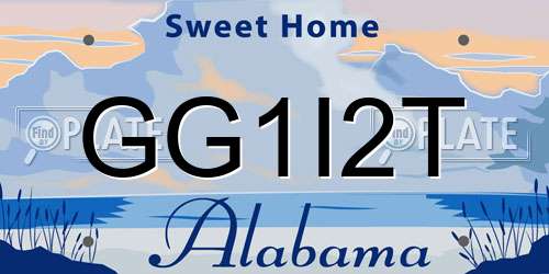 GG1I2T Alabama License Plate