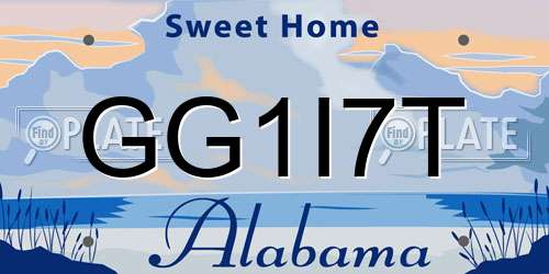 GG1I7T Alabama License Plate