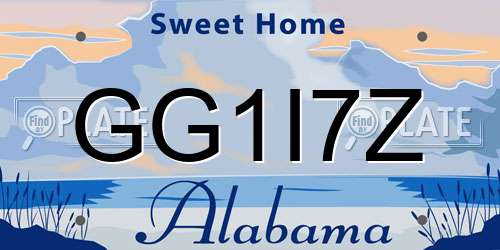 GG1I7Z Alabama License Plate