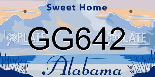 GG642 Alabama License Plate