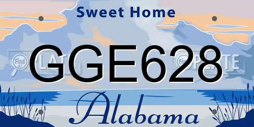 GGE628 Alabama License Plate