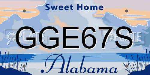 GGE67S Alabama License Plate