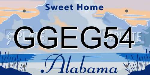 GGEG54 Alabama License Plate