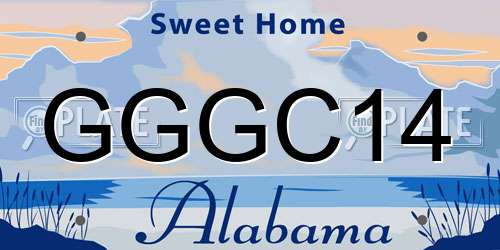 GGGC14 Alabama License Plate