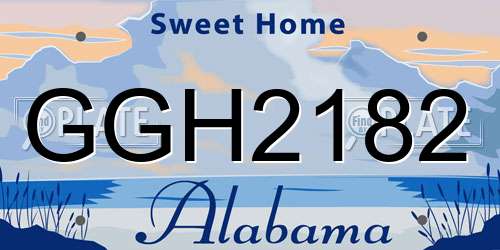 GGH2182 Alabama License Plate