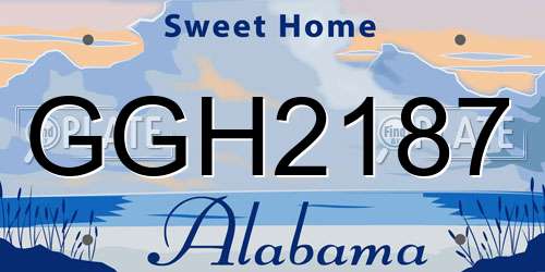 GGH2187 Alabama License Plate