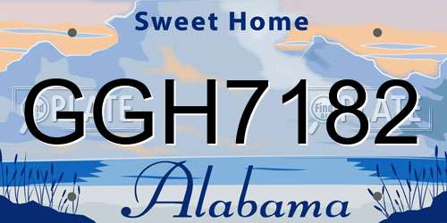 GGH7182 Alabama License Plate