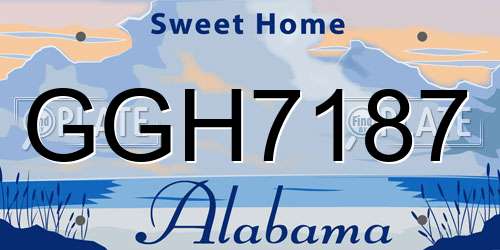 GGH7187 Alabama License Plate