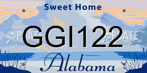 GGI122 Alabama License Plate