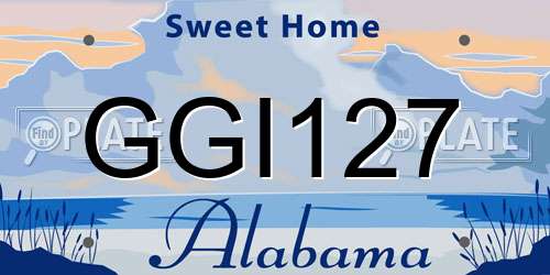 GGI127 Alabama License Plate