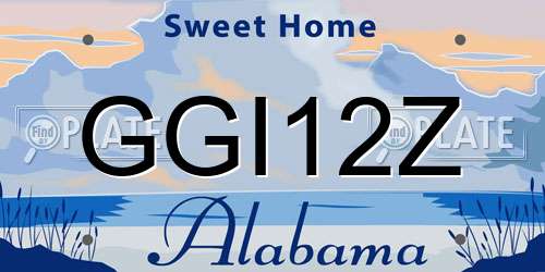 GGI12Z Alabama License Plate
