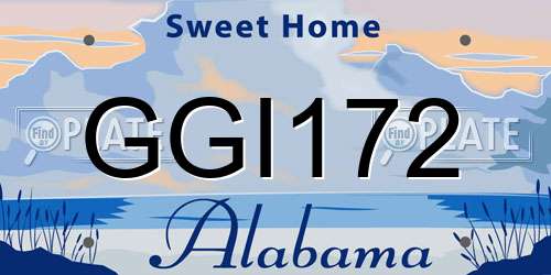 GGI172 Alabama License Plate