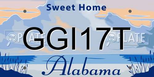 GGI17T Alabama License Plate