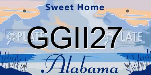GGII27 Alabama License Plate