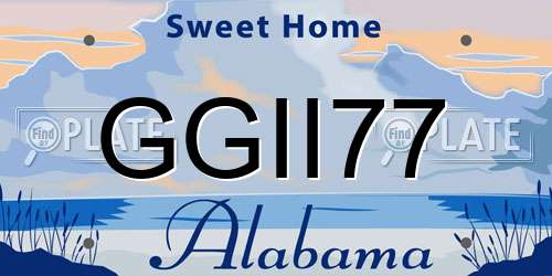 GGII77 Alabama License Plate