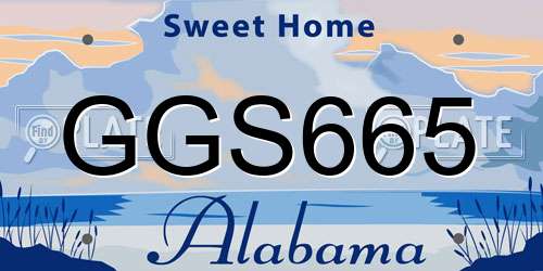 GGS665 Alabama License Plate