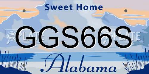 GGS66S Alabama License Plate