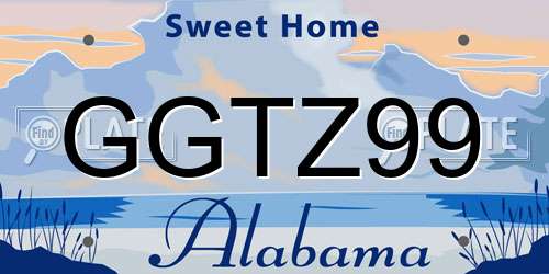 GGTZ99 Alabama License Plate