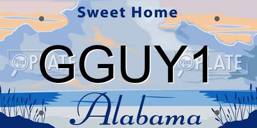 GGUY1 Alabama License Plate