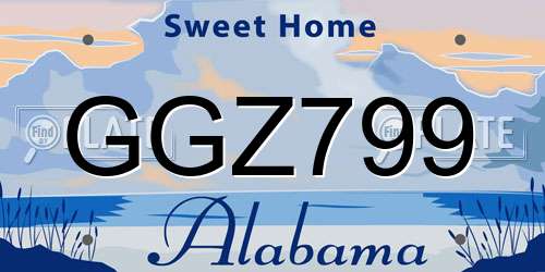 GGZ799 Alabama License Plate