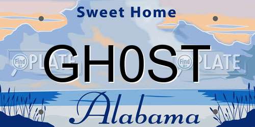 GH0ST Alabama License Plate
