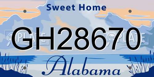 GH28670 Alabama License Plate
