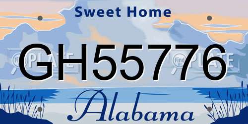 GH55776 Alabama License Plate
