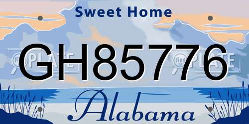 GH85776 Alabama License Plate