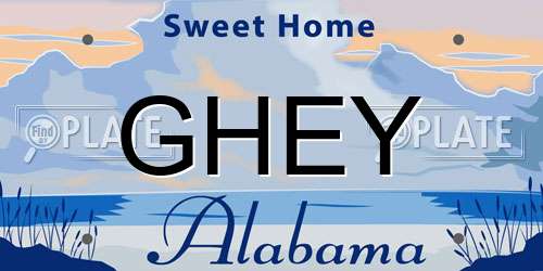 GHEY Alabama License Plate