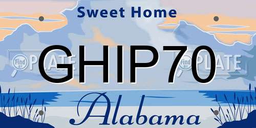 GHIP70 Alabama License Plate