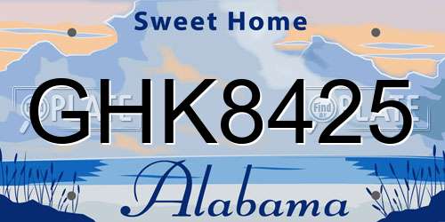 GHK8425 Alabama License Plate