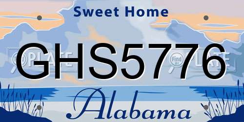 GHS5776 Alabama License Plate
