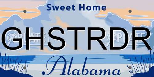 GHSTRDR Alabama License Plate