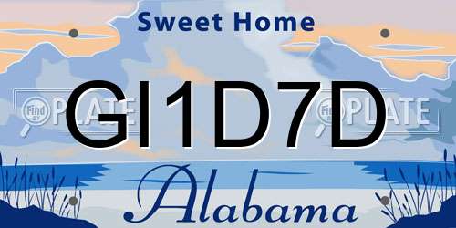 GI1D7D Alabama License Plate