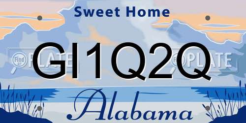 GI1Q2Q Alabama License Plate