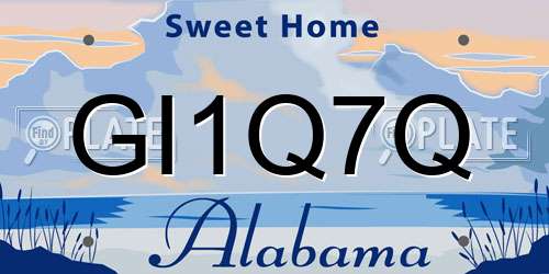 GI1Q7Q Alabama License Plate