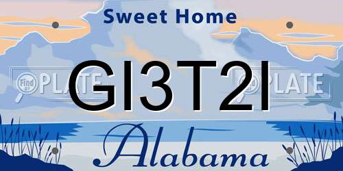 GI3T2I Alabama License Plate