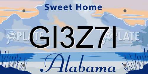 GI3Z7I Alabama License Plate