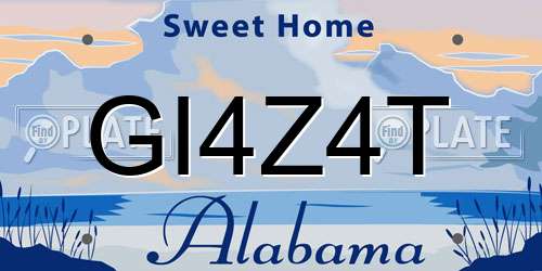 GI4Z4T Alabama License Plate