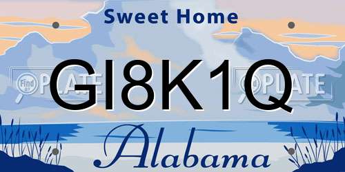 GI8K1Q Alabama License Plate
