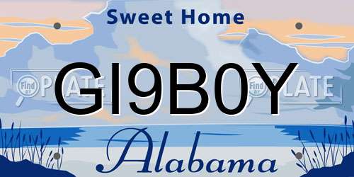 GI9B0Y Alabama License Plate