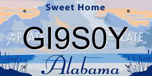 GI9S0Y Alabama License Plate