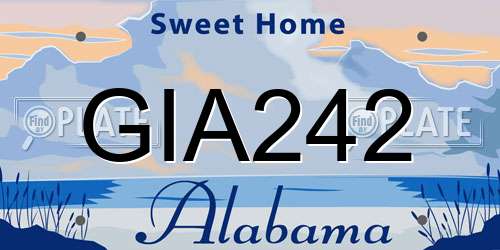 GIA242 Alabama License Plate