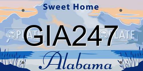 GIA247 Alabama License Plate