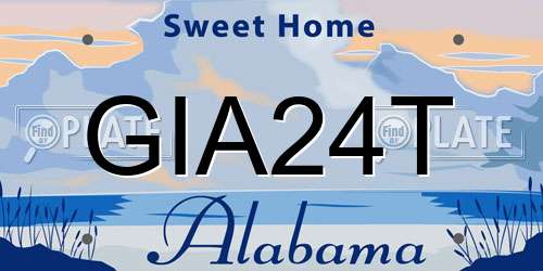 GIA24T Alabama License Plate