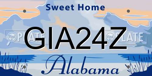 GIA24Z Alabama License Plate