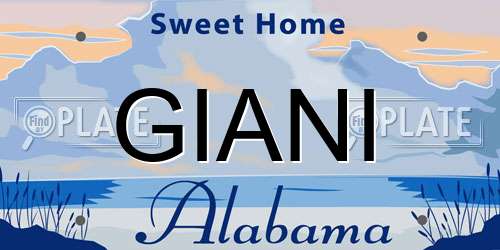 GIANI Alabama License Plate