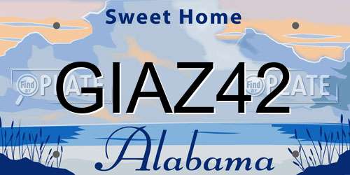 GIAZ42 Alabama License Plate